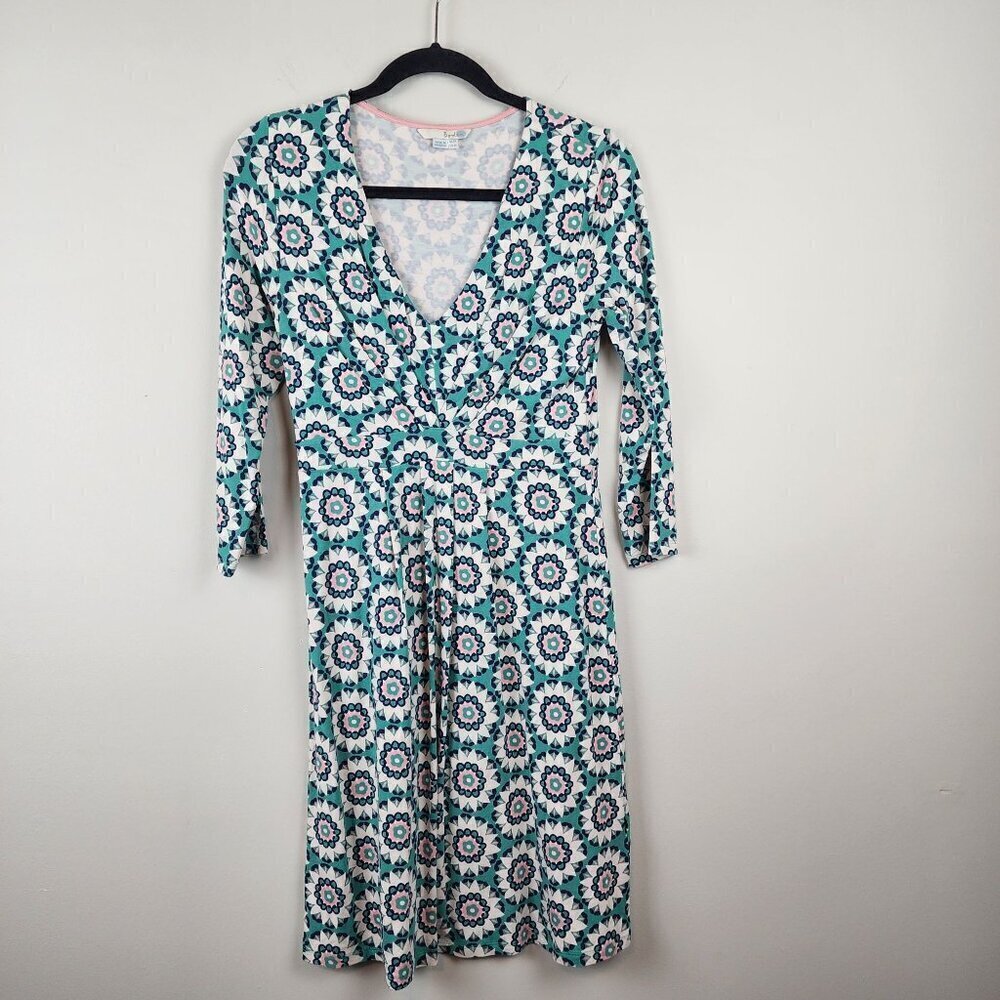 Boden Mandala dress sz 8 L geometric print stretchy